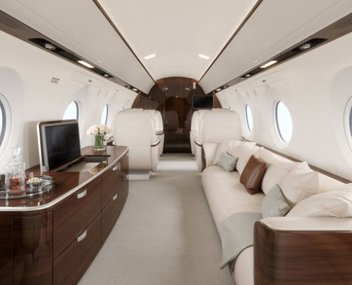 Interior of a business / private jet.